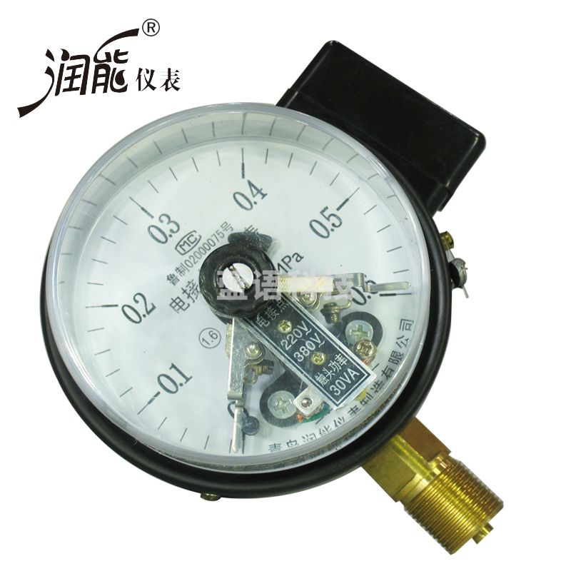 润能磁助电接点压力表YXC100上下限控制自动报警信号 表直径100开关信号压力表 0-0.1MPa