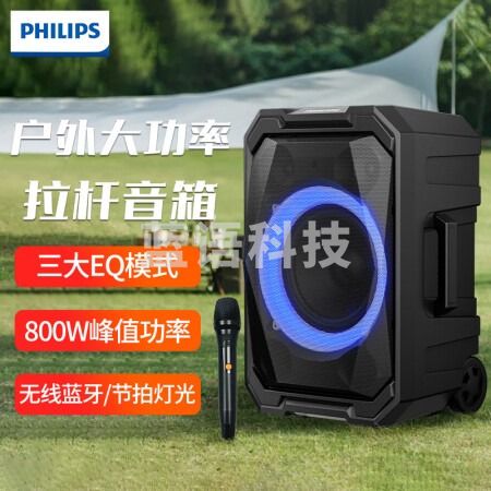 飞利浦（PHILIPS）SD617 广场舞音响蓝牙拉杆音箱家用卡拉ok派对K歌户外大功率低音炮可录音扩音器