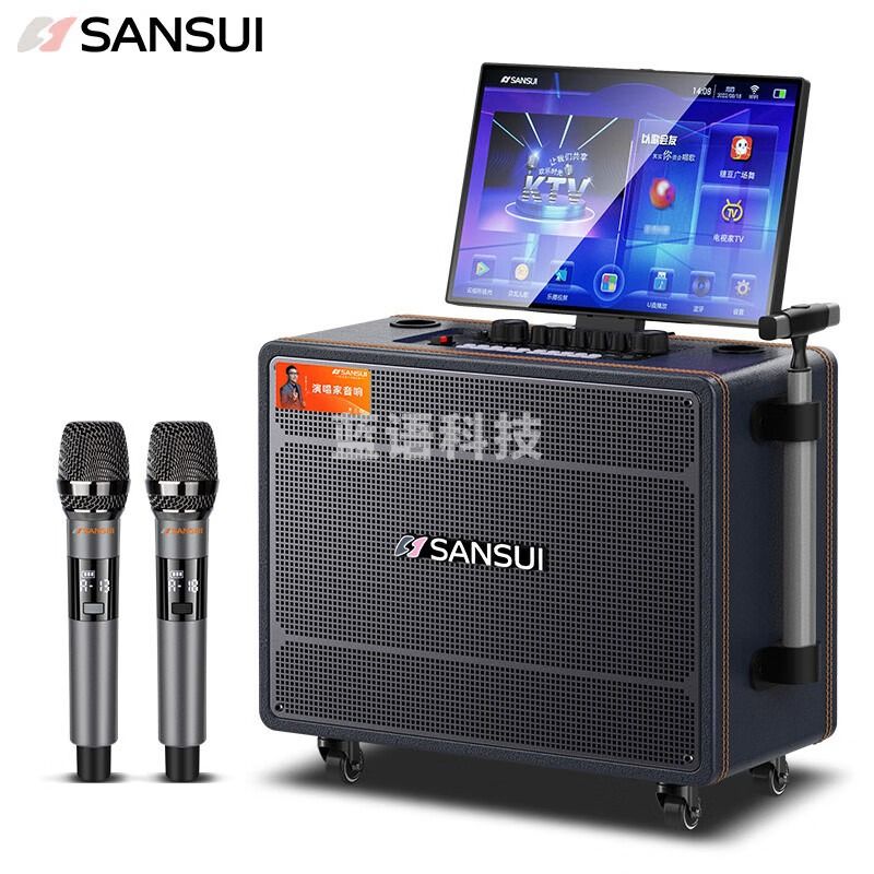 山水（SANSUI）Q125音响套装 便携户外音箱带显示屏 触摸屏一体机 12吋喇叭+17吋屏+500G+双话筒