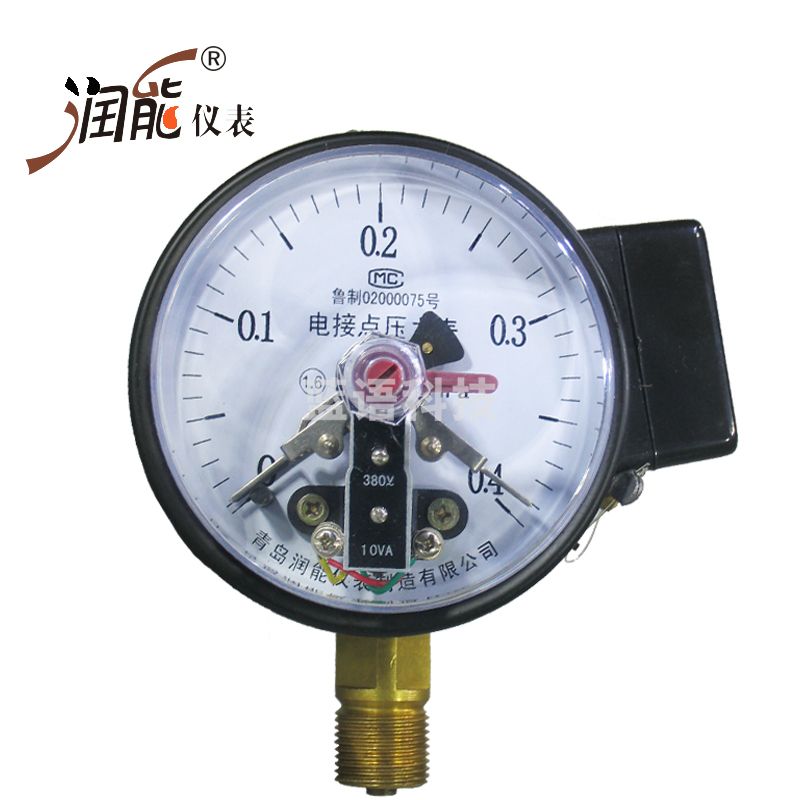 润能电接点压力表YX100上下线报警自动控制 功率10VA 电信号开关继电器气压水压油压 0-0.25MPa