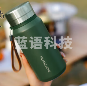 富光WFZ1224-600 大容量保温杯316不锈钢学生杯子男女办公水杯茶水分离杯 600ml  绿色