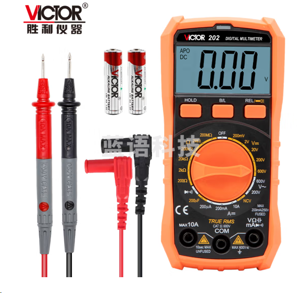 胜利仪器（VICTOR）VC202袖珍数字万用表 便携式万能多用表 背光显示 数显万用表