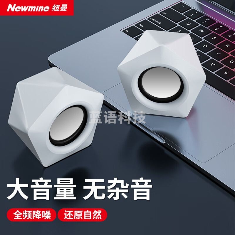 纽曼N61 电脑音响音箱家用桌面台式机低音炮多媒体笔记本有线迷你USB小音箱高音质扬声器 网课音响白色
