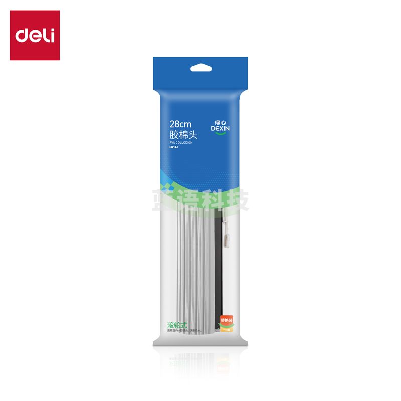 得力得心LQ143滚轮款28cm胶棉头(灰色)(个)