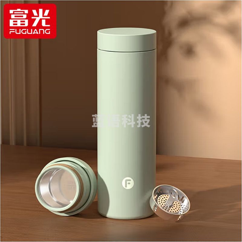 富光 保温杯蒙山系列茶水分离杯316不锈钢杯子多功能泡茶杯商务办公水杯一杯双饮莫兰迪绿480ML WFZ1191-480