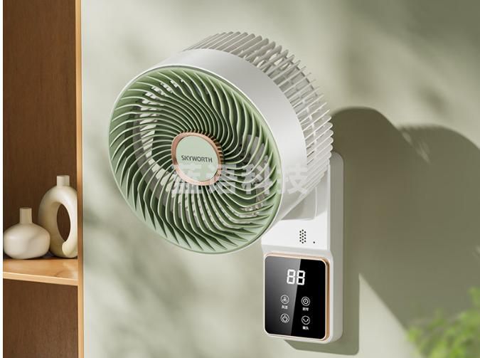 创维冰岛壁挂式循环扇家用客厅卧室餐厅双重抗菌智能语音空气净化扇电风扇Q531 抹茶绿