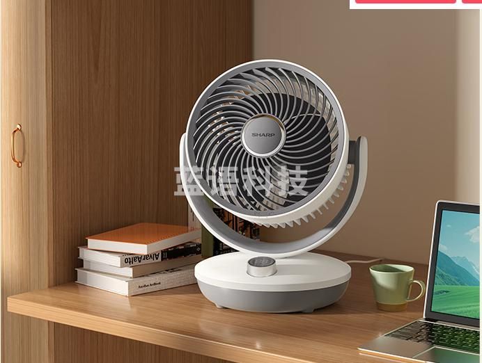 夏普（SHARP)小风铃空气循环扇电风扇家用小型桌面台式宿舍卧室办公室静轻音抑菌扇叶摇头台扇PJ-CA230B-A