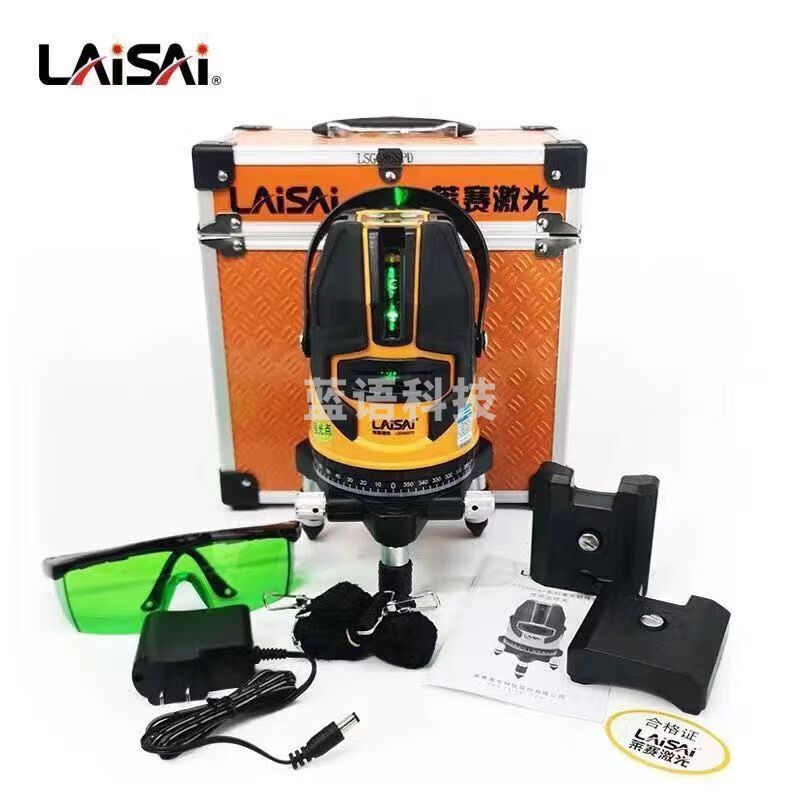 莱赛激光莱赛绿光五线投线仪LSG686SPD水平仪蓝光12线5线2线激光仪 绿光5线LSG686SPD双电池+脚架