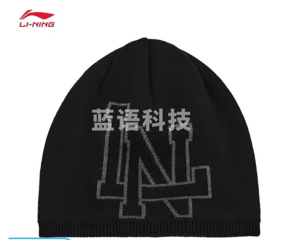 李宁加绒保暖针织帽女大童新款运动生活系列帽子YMZT035 【加绒】黑色-1 F
