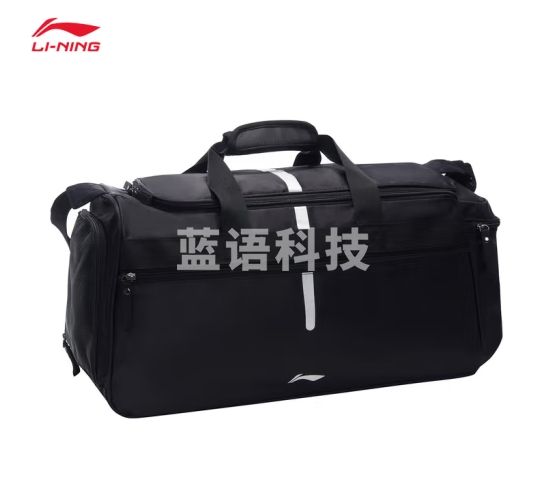 李宁单肩包男女同款春季训练系列反光桶包官方网ABLS117 黑色-3 F