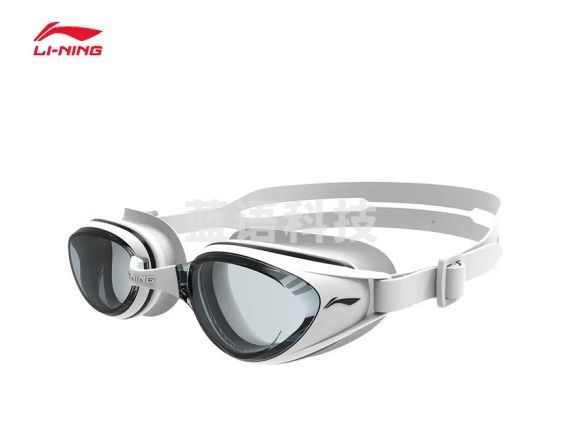 李宁畅游1.0泳镜男女同款24新款近视款高清防雾舒适游泳系列运动装备 白灰-1 300
