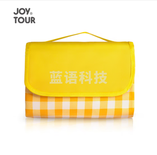 JOYTOUR 野餐垫户外露营帐篷地垫郊游防水折叠垫沙滩野炊便携垫子公园草坪防潮垫 黄条纹格200*200