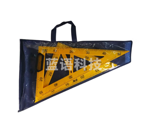 舜江 厚款教学用磁吸附塑料三角板量角器圆规套装 粉笔尺子三角尺直尺半圆仪磁性黑板小学数学教师教具大号 磁性黄色三角板一副2把【收纳袋装】