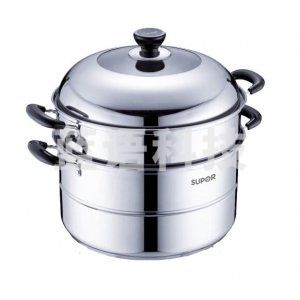 苏泊尔/SUPOR SZ30B5 蒸锅 304不锈钢双层蒸笼 电磁炉燃气煤气通用 复底蒸锅30CM