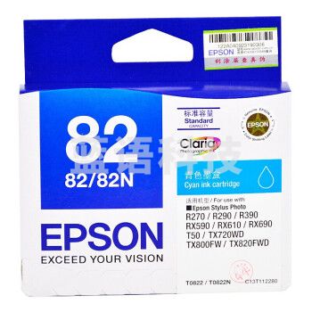 爱普生（EPSON）T0822/T112280 青色墨盒(适用R270/R290/R390/RX590机型)