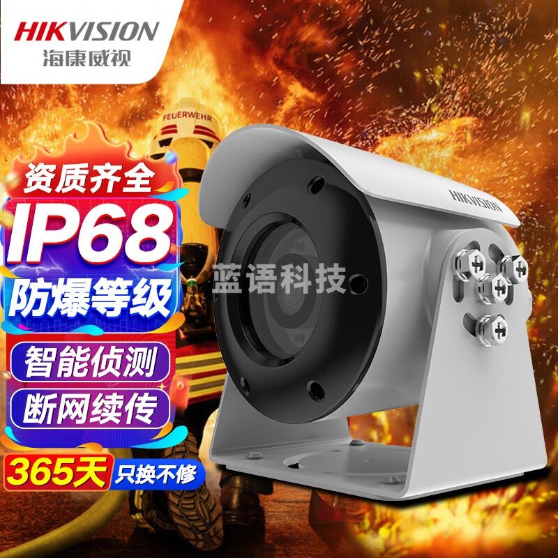 海康威视 防爆监控摄像头400W高清室内外摄像机监控器POE供电手机远程 DS-2XE3046FWD-I(6mm)(B)(国内标配)