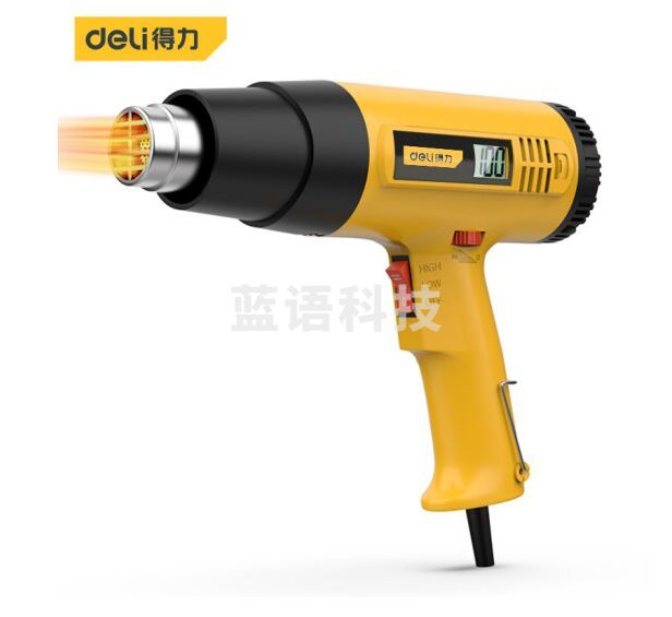 得力(deli) DL391160数显可调温热风枪工业电热吹风机热风筒电烤枪汽车贴膜烤枪收缩膜烘枪1600W