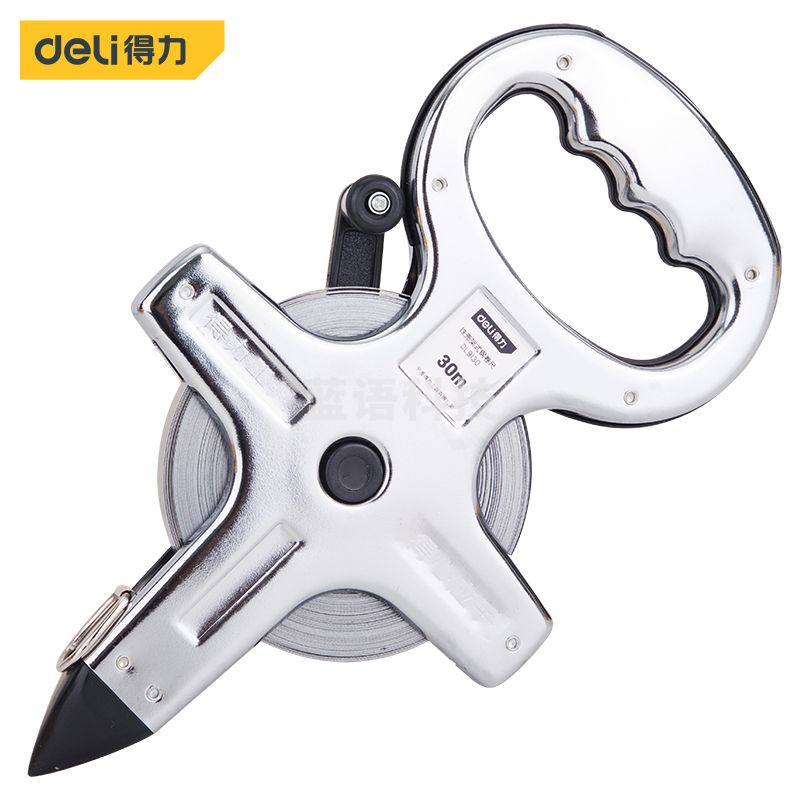 得力DL9130 新VI铁壳架式钢卷尺30m×12.5mm