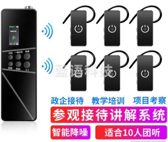 山水间P66R 无线讲解器 一对多耳挂式讲解用耳麦 1讲+30人听+40孔USB充