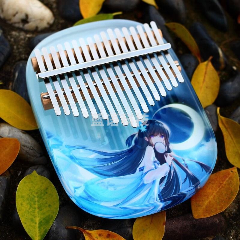 海之韵7音/21音水晶彩色卡林巴透明kalimba卡通拇指琴小众乐器 17音水晶N631椭圆