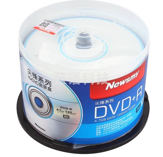 纽曼（Newsmy）尖峰系列DVD+R 16速 4.7G 空白光盘/光碟/刻录盘 桶装50片