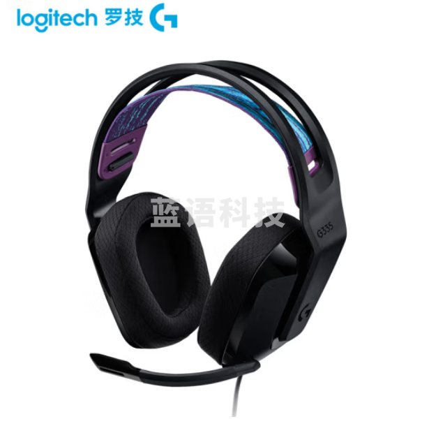 罗技G335 游戏耳机头戴式 电脑有线耳机耳麦 降噪麦克风 黑色