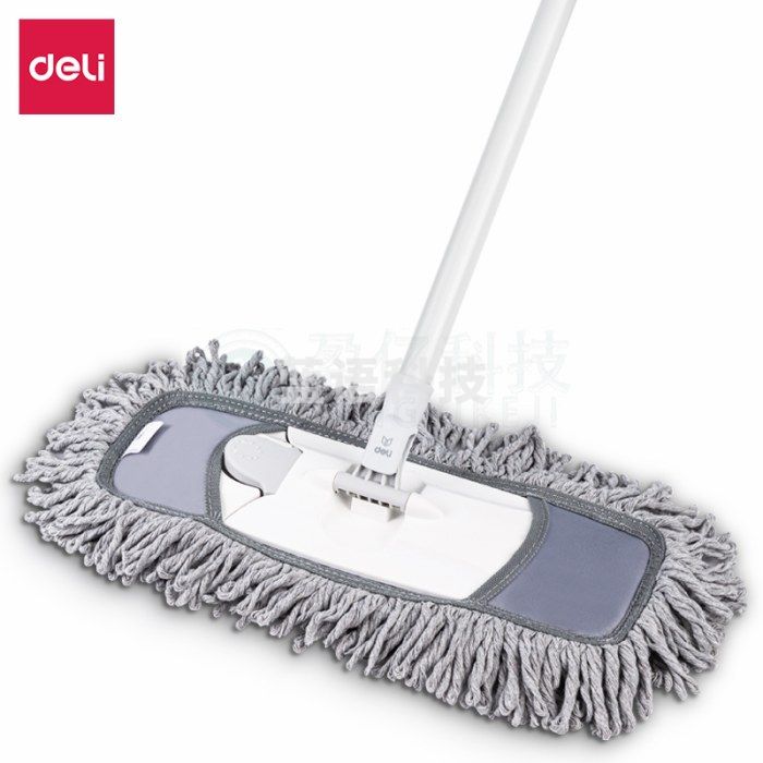 得力(deli)套布拖把 家务棉纤平板拖布 吸水去污防锈实用 干湿两用 19503