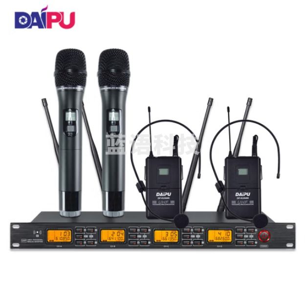 戴浦DP-KU6400T 无线话筒专业一拖四桌面会议麦克风 头戴手持领夹鹅颈会议舞台演讲话筒【可自由搭配】