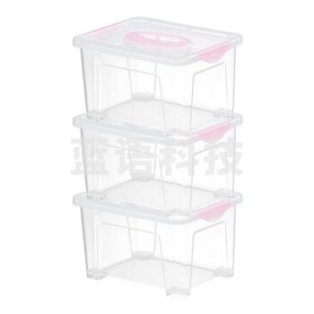 JEKO塑料桌面小号透明收纳箱2.5L 3只装 收纳盒 储物箱 SWB-506