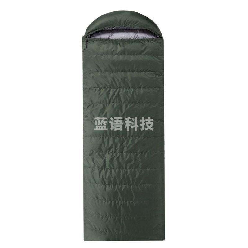 羽绒睡袋成人户外防寒保暖野营单人信封式睡袋3500克 军绿色
