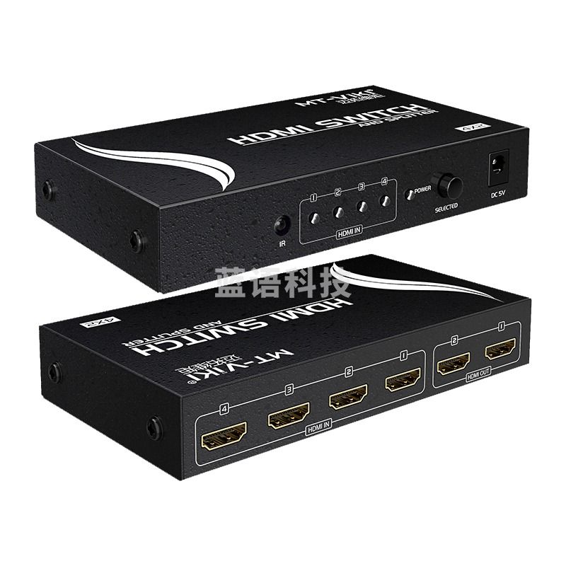迈拓维矩（MT-viki） HD4x2 4进2出HDMI矩阵切换器高清信号分配器 遥控 带音频分离