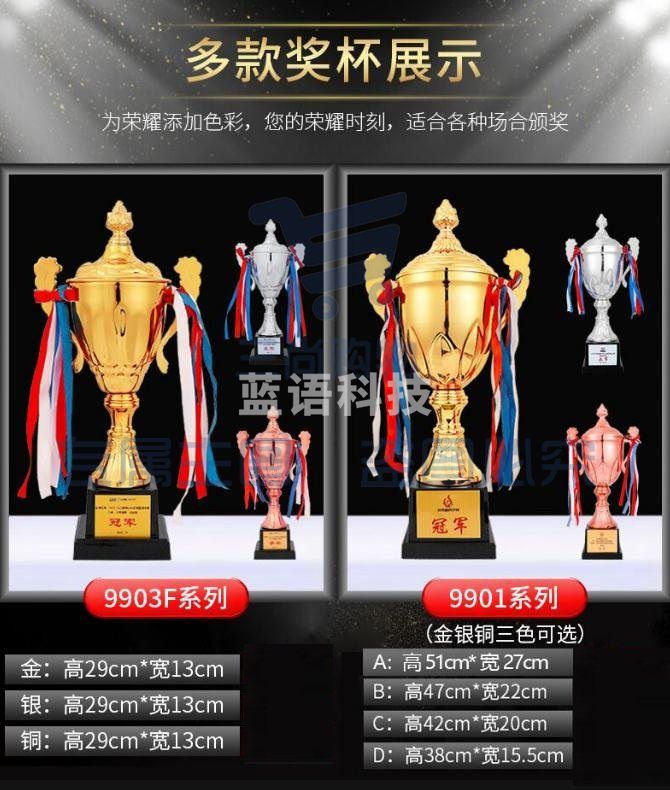 金属奖杯定制刻字  42*20cm 9901创意运动会奖牌 M&C62624