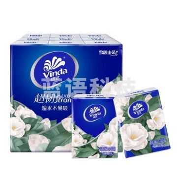 维达(Vinda)手帕纸 超韧4层7张18包 山茶花香 湿水不易破 纸巾加厚 纸巾小包 QJ.608