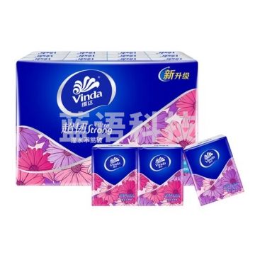 维达(Vinda)手帕纸 超韧4层7张24包 雏菊淡香 湿水不易破 纸巾加厚 纸巾小包 QJ.609