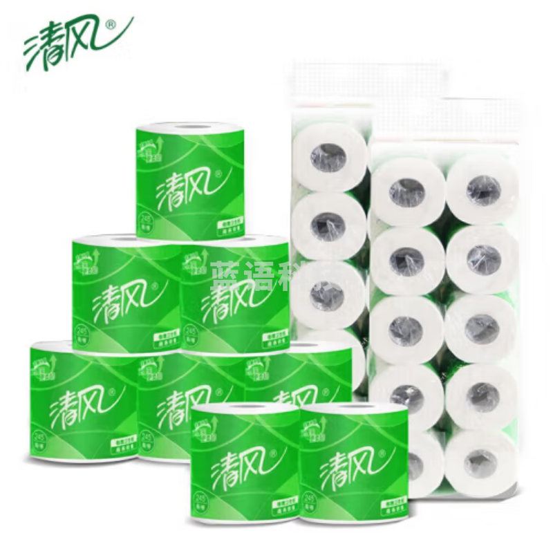 清风3层平纹245段卷筒卫生纸