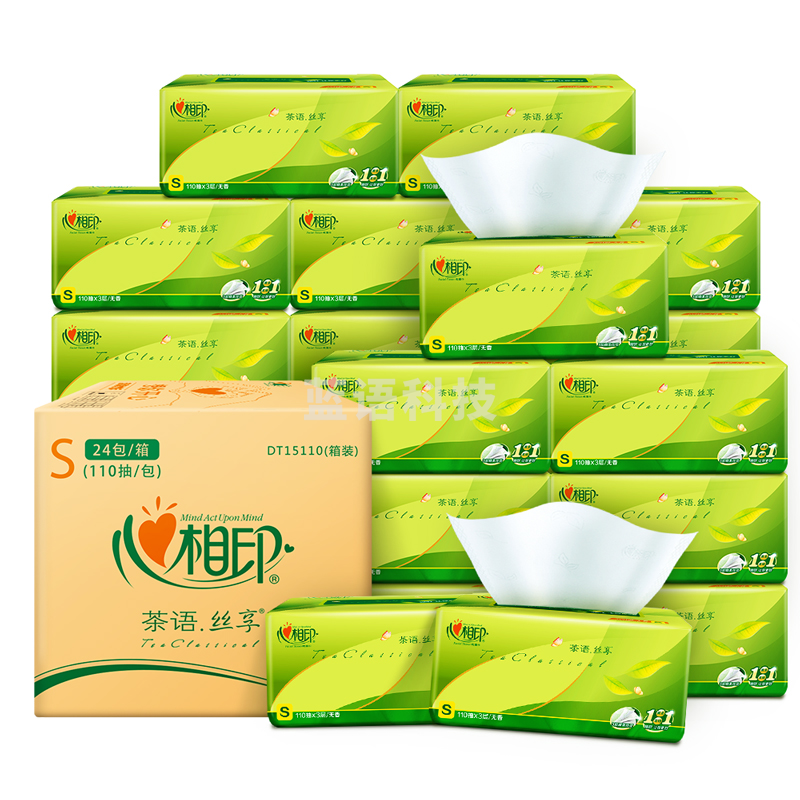 心相印茶语丝享系列150抽*24包三层塑装纸面巾  DT15150(箱装).