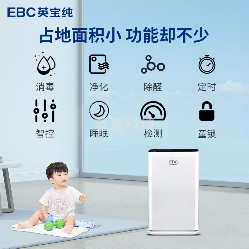 英宝纯(EBC) 空气净化器母婴级除甲醛神器新房急入住专用光触媒催化强效 除二手烟除苯猫毛异味过敏源棋牌室 HX500Y-EZ除醛净化机