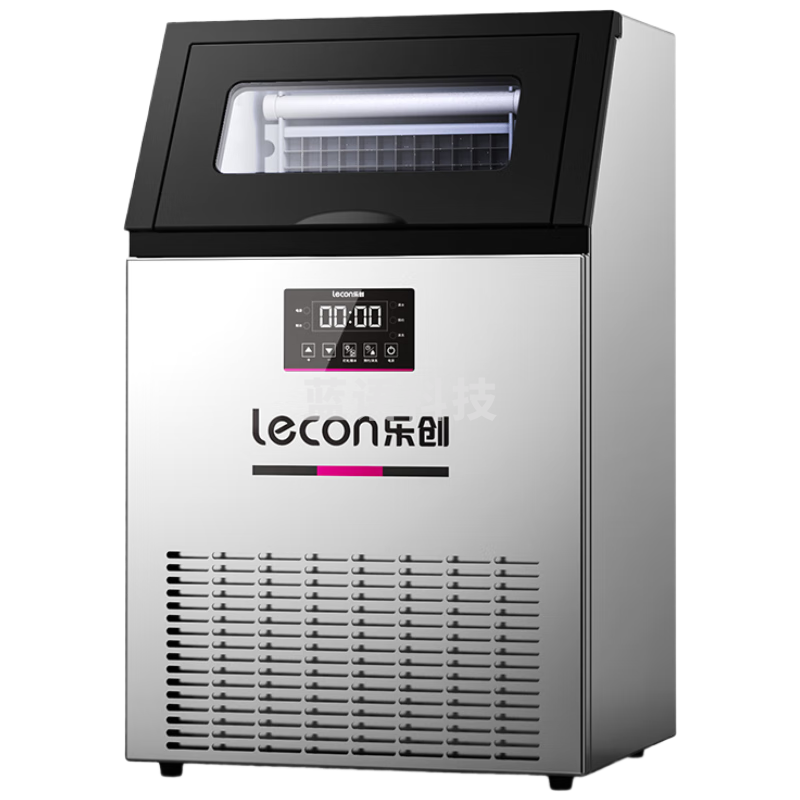 乐创（lecon）制冰机商用 冰块机奶茶店冰块机器酒吧台 日产45KG 桶装/自来水两用款 LC-C-ADX45G
