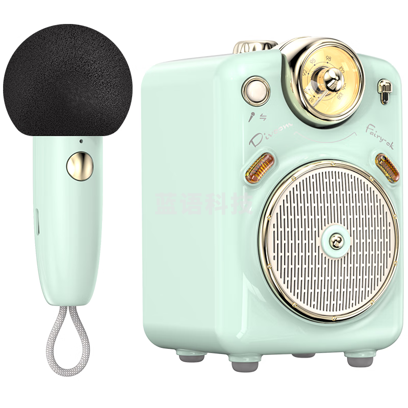 Divoom点音 小魔女 蓝牙音箱插卡收音机带麦克风K歌音响 KTV迷你无线话筒小型音响  Fairy 抹茶绿