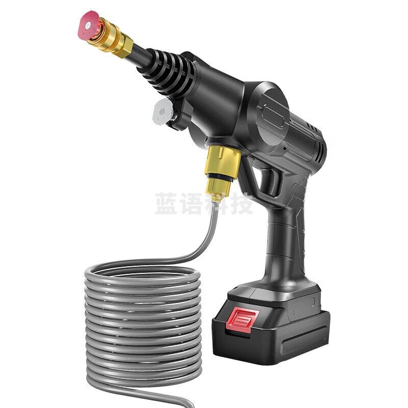 黑猫圣将工业超高压清洗机无线锂电冲洗车机器大功率喷砂除锈打根雕商用水枪清污机 24V双电池