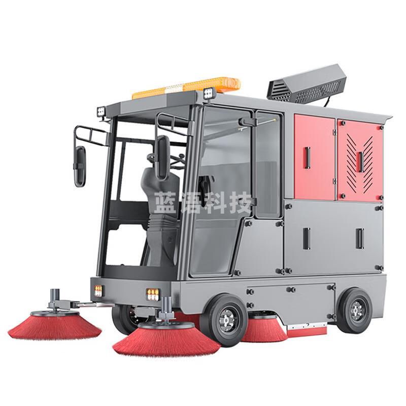 黑猫圣将 工业驾驶式全封闭扫地机 工厂车间物业户外环卫室外大型道路清扫车HM-JS220 高压雾炮升级版