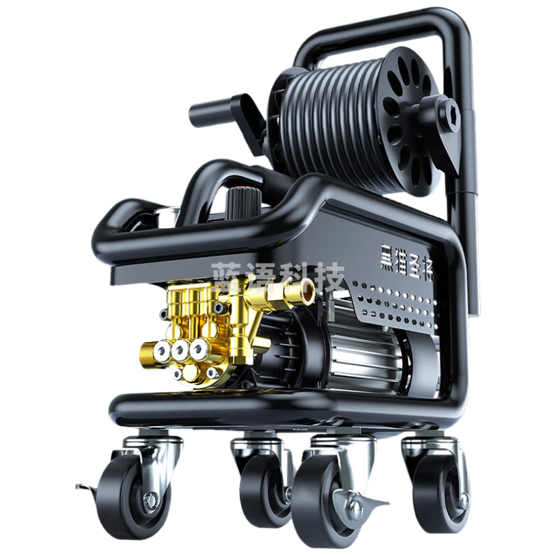 黑猫圣将 高压清洗机全自动洗车水枪 220V大功率高压洗车水泵卷轴收纳便携式洗车器 甲壳虫 卷轴款