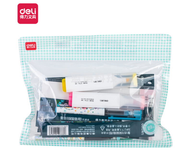 得力(deli)33752直液笔中性笔笔芯开学文具大礼包 考试专用中小学书写签字笔水笔 黑色