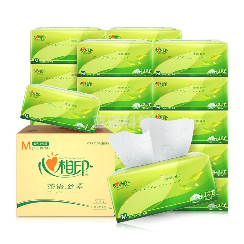心相印 DT32150 抽纸 茶语系列 软抽3层150抽 3包/提(提)(单位 提)