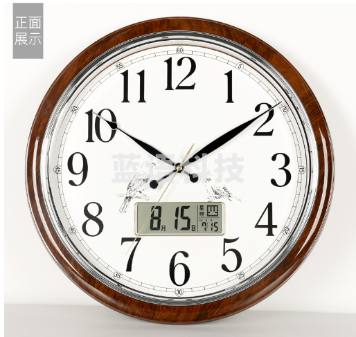 汉时(Hense)18英寸大尺寸挂钟客厅简约日历时钟时尚现代万年历挂表大气石英钟表HW36