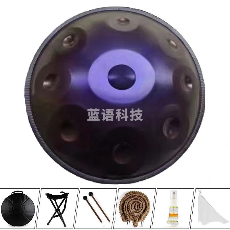 海之韵手碟鼓专业级 handpan手碟440赫兹432赫兹手工锻打乐器鼓 9音紫色（带礼包 鼓架 教程）