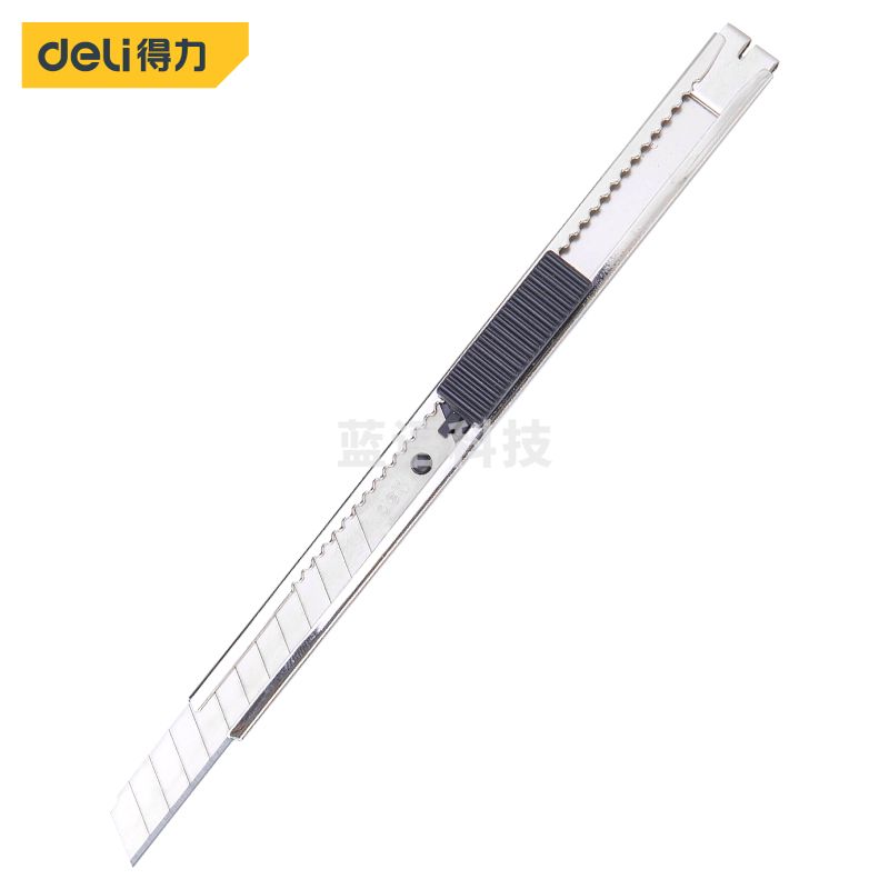 得力(deli) 金属自锁小号美工刀裁纸刀(9mm) SK5刀片 DL007