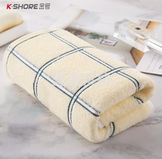 金号 纯棉毛巾 01122素色吸水面巾梯段柔软吸水 78*34cm 1条