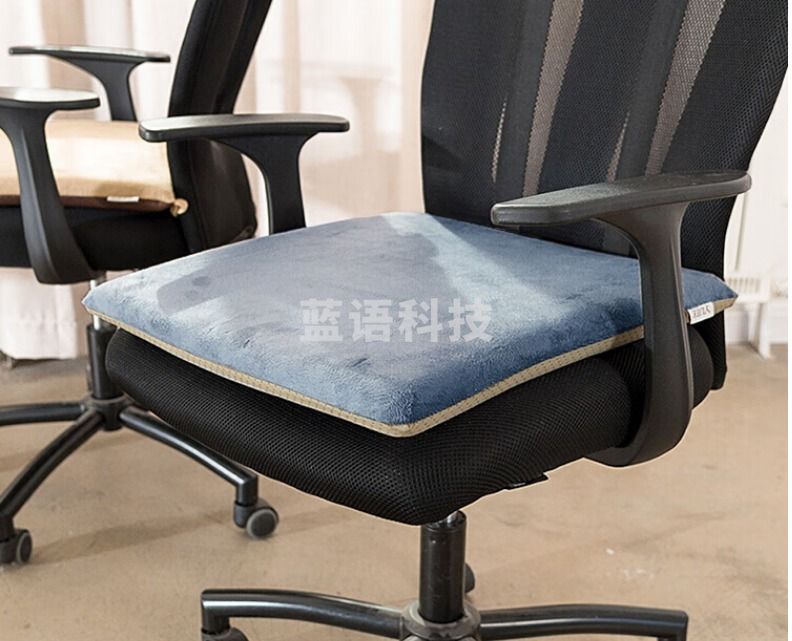 布拉塔(Brata)记忆棉坐垫慢回弹美臀垫办公室椅子垫餐椅垫座垫 蓝灰40*40cm