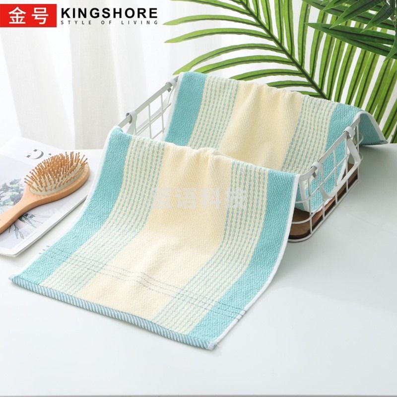 金号毛巾 纯棉提锻商务家用洗脸毛巾 成人洗澡面巾 毛巾纯棉洗脸洁面巾 吸水加厚男女士擦脸手巾 绿色 76*33CM